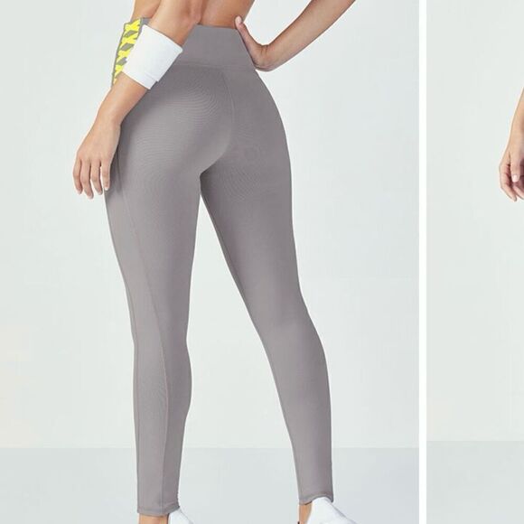 Fabletics Define PowerHold High-Waisted Legging leggings grey Pebble leaf size X - Picture 3 of 7